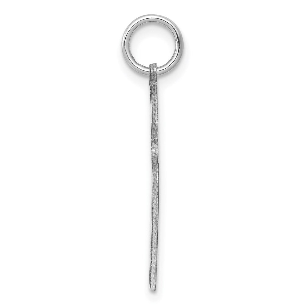 Sterling Silver Rhodium-plated Laser Designed Cross Pendant