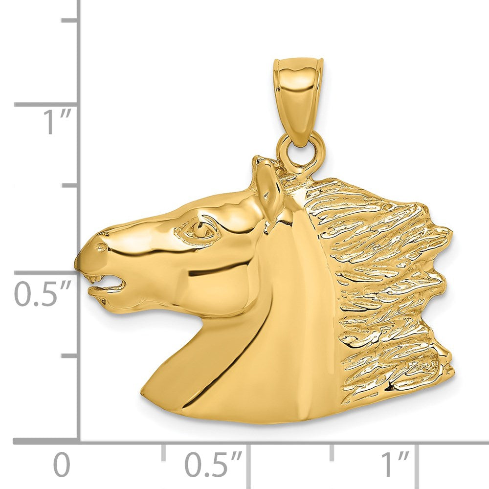 14K Polished Horse Head Charm