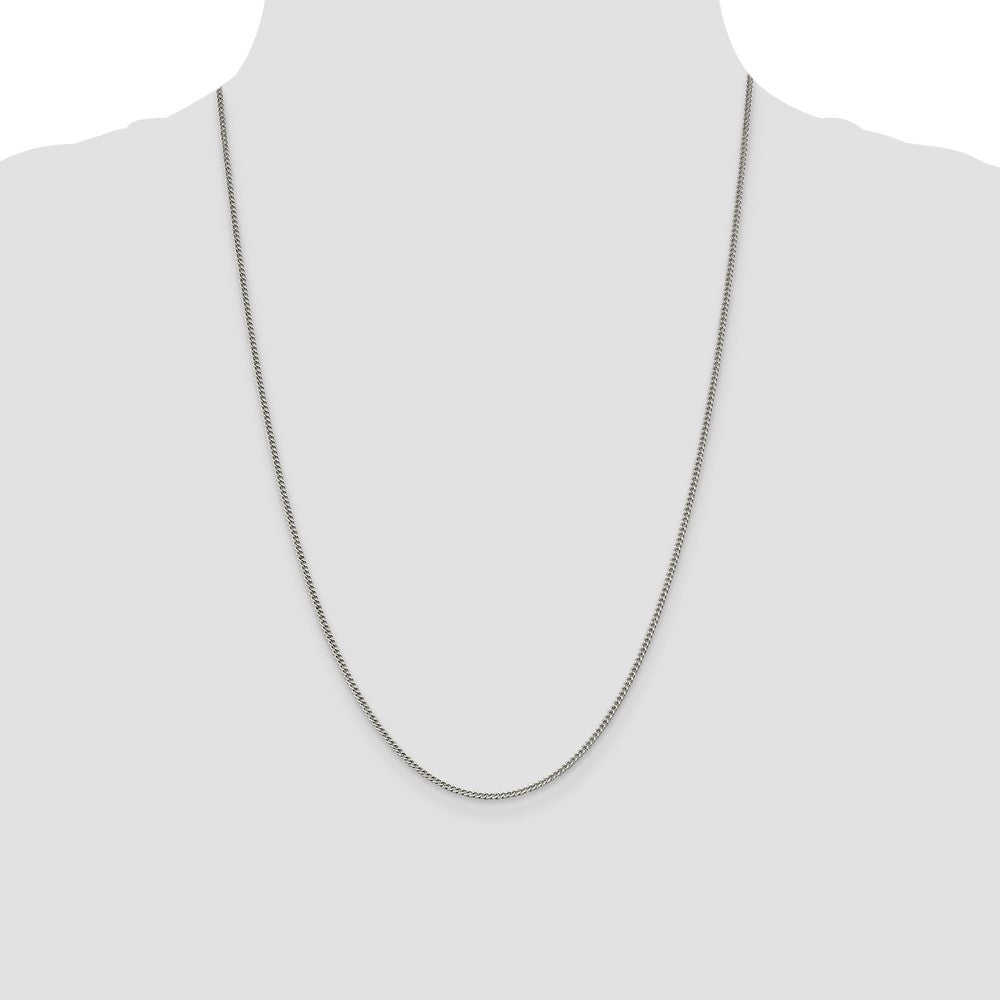 Sterling Silver 1.75mm Curb Chain 24 Inches