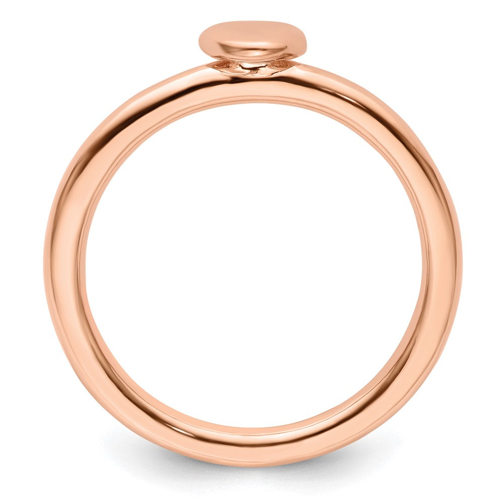Sterling Silver Stackable Expressions Pink-plated Puffed Heart Ring Size -5