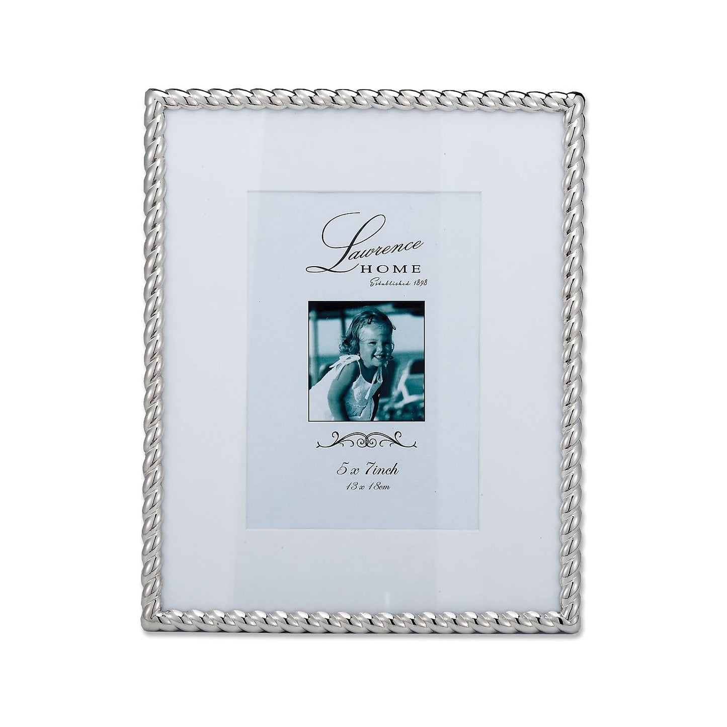 Lawrence Frames Silver Metal Rope 8x10 Matted for 5x7 Picture Frame (710080)