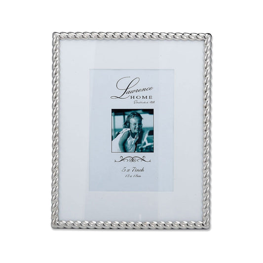 Lawrence Frames Silver Metal Rope 8x10 Matted for 5x7 Picture Frame (710080)