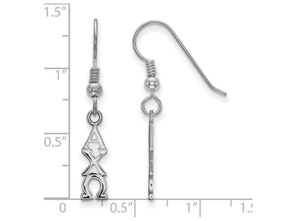 Sterling Silver Official Licensed Greek Sororities Alpha Chi Omega (???) Small Dangle Earrings