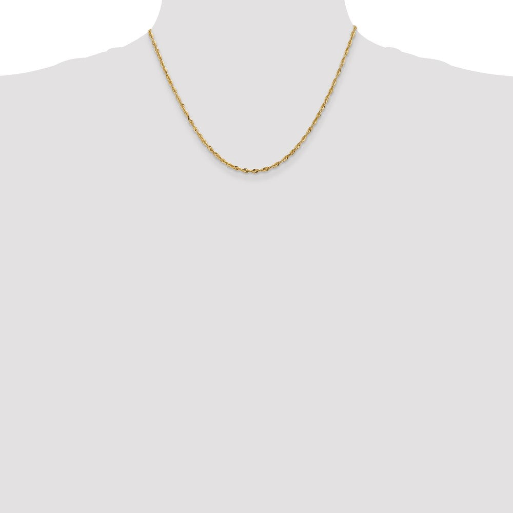 14K 18 inch 2.5mm Ultra Diamond-cut Rope with Lobster Clasp Chain