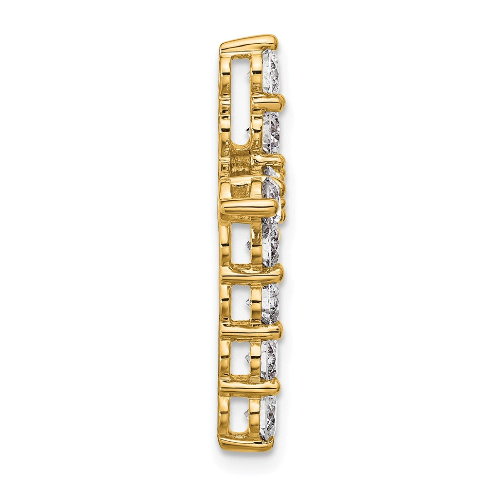 14k 1 1/2 carat Lab Grown Diamond VS/SI+ G+ Cross Chain Slide Pendant