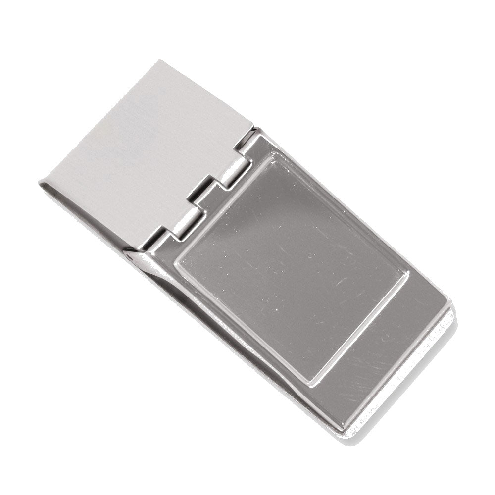 Silver-tone Hinged Money Clip - Engravable Personalized Gift Item