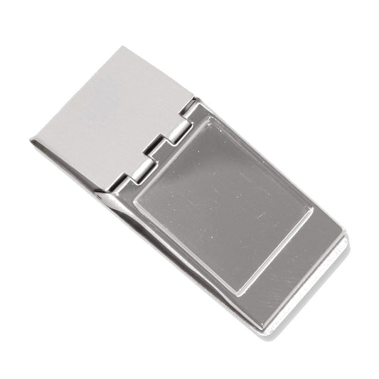 Silver-tone Hinged Money Clip - Engravable Personalized Gift Item
