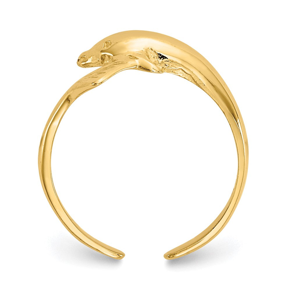 14k Gold Dolphin Toe Ring