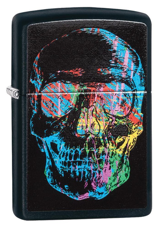 Zippo Colorful Skull Black Matte Pocket Lighter