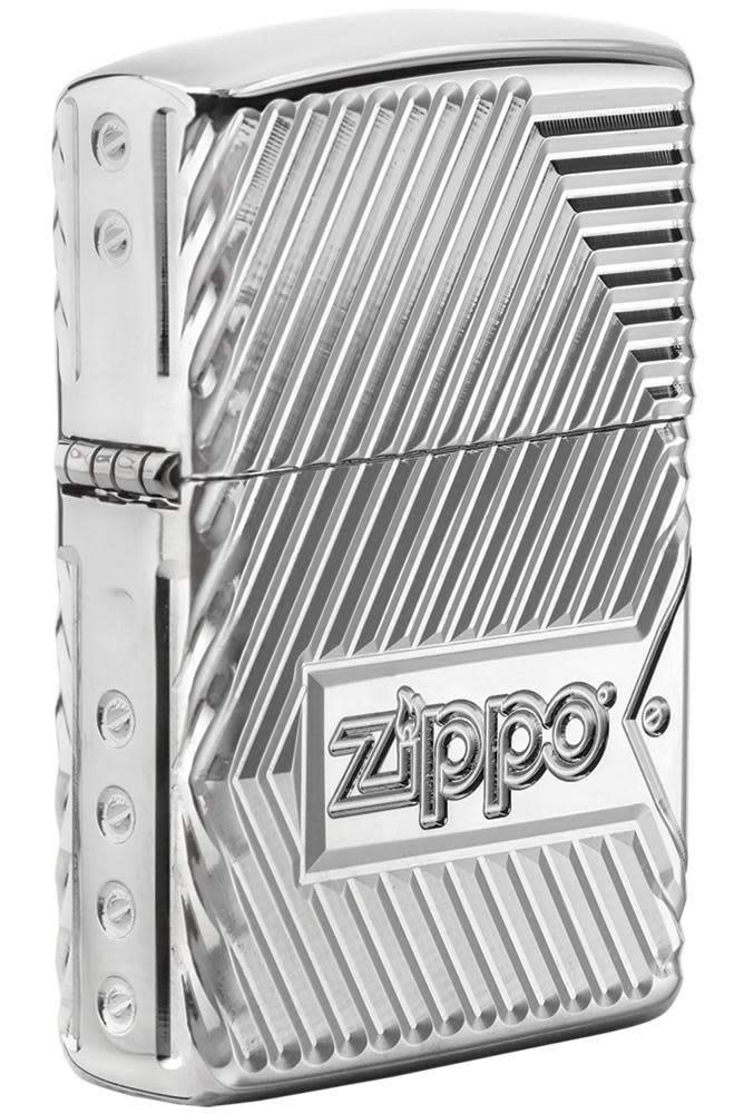 Zippo Zippo Bolts Design High Polish Chrome Pocket Lighter
