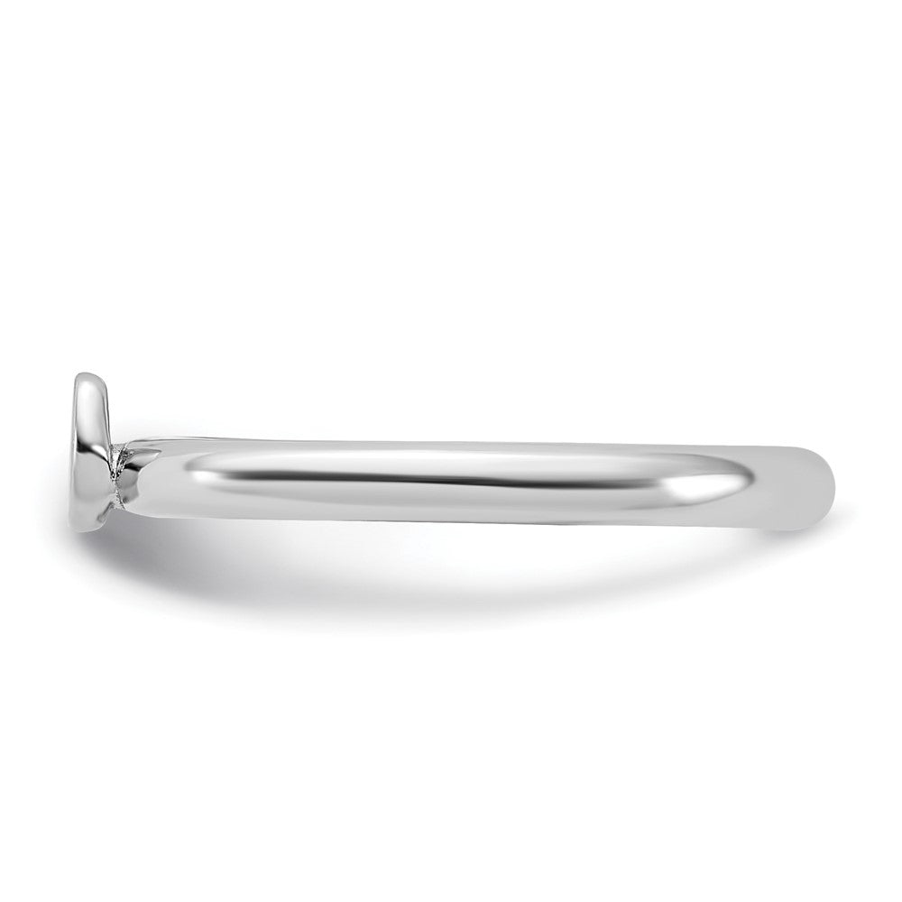 Sterling Silver Stackable Expressions Rhodium-plated Moon Ring Size -5