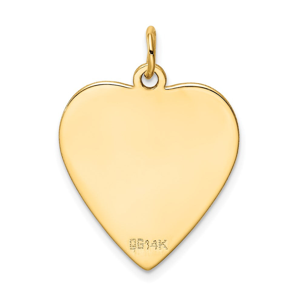 14k Patterned .027 Gauge Engravable Heart Disc Charm