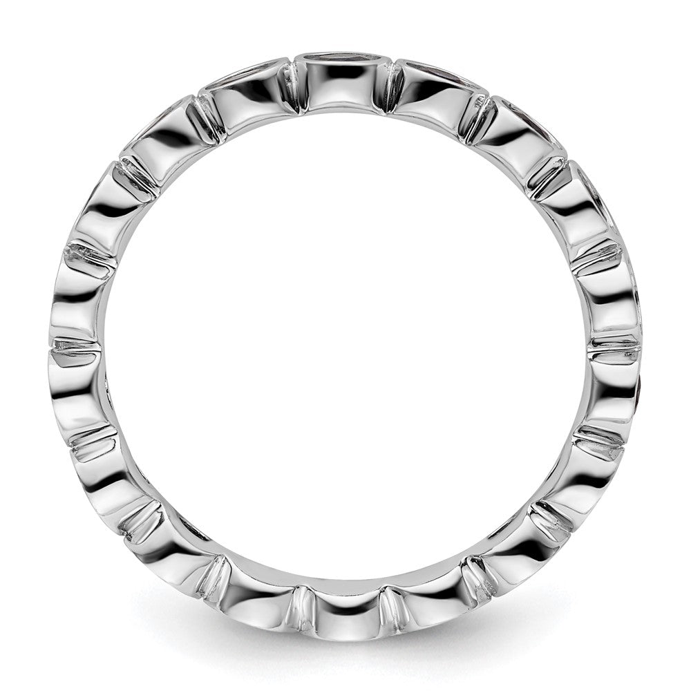 Sterling Silver Stackable Expressions Created Sapphire Ring Size -7