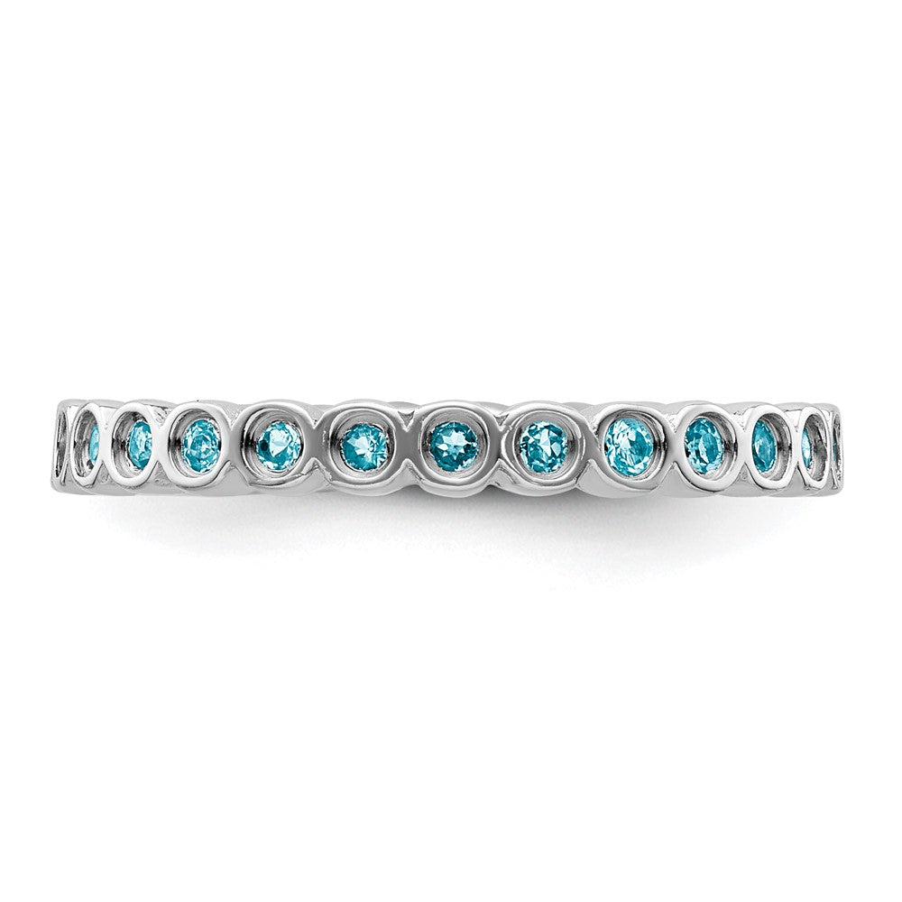 Sterling Silver Stackable Expressions Blue Topaz Ring Size -5