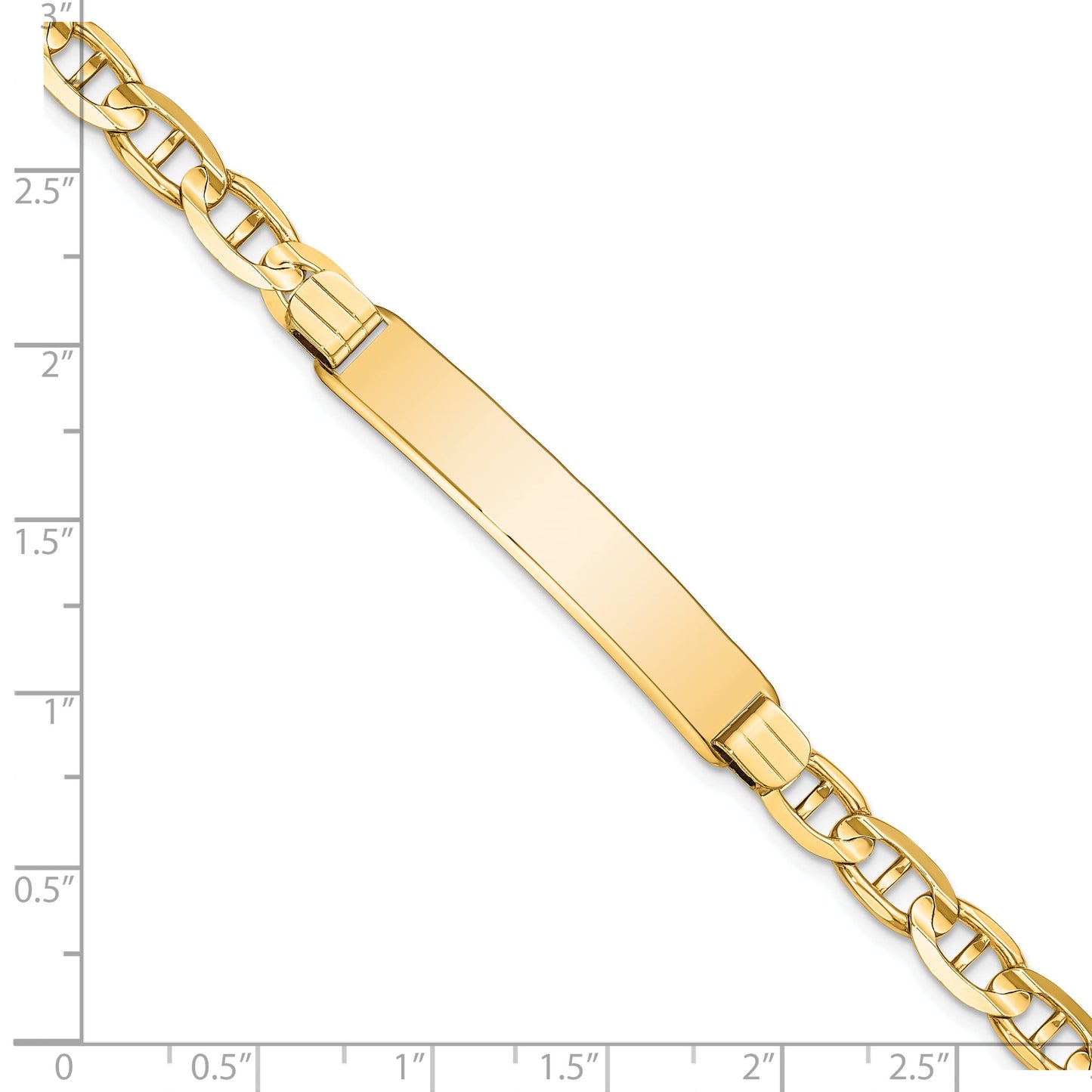 Primal Gold 14 Karat Yellow Gold Anchor Link ID Bracelet
