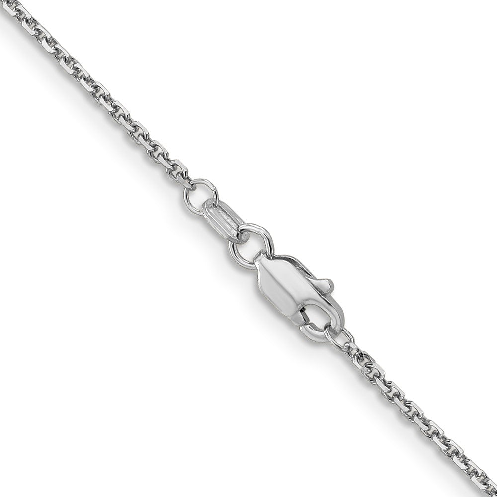 14K White Gold 22 inch 1.4mm Diamond-cut Round Open Link Cable with Lobster Clasp Chain