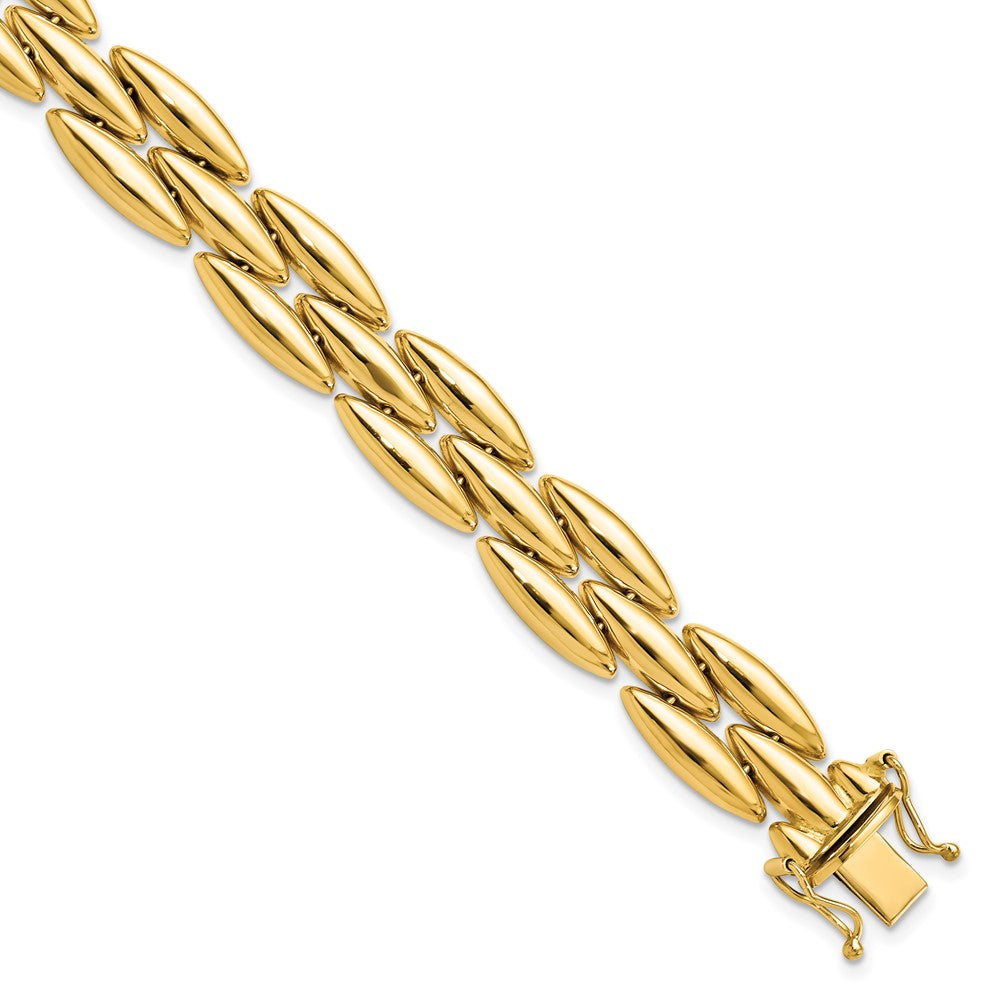14k Polished Fancy Link Bracelet 7.5  inches