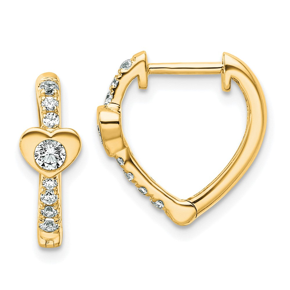 True Origin 14k 1/3 carat Lab Grown Diamond VS DEF Heart-shaped Hinged Hoop Earrings