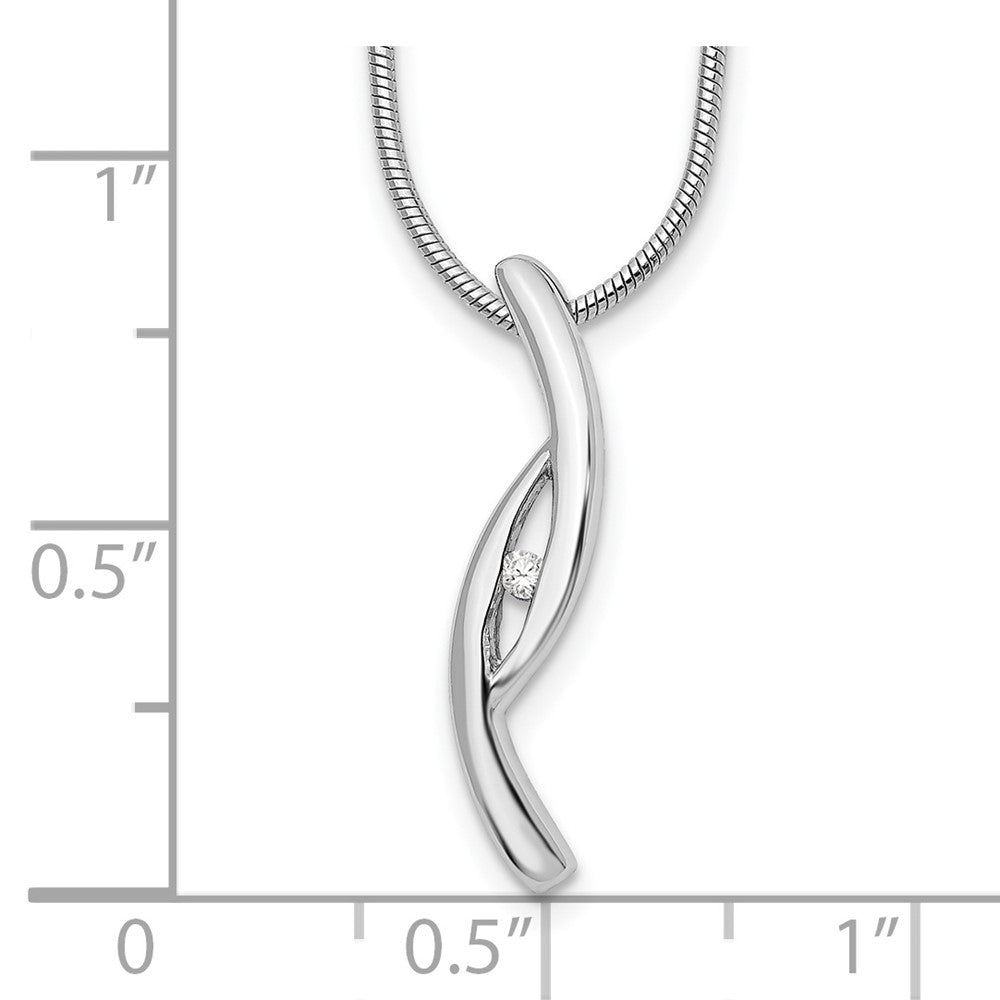 White Ice Sterling Silver Rhodium-plated 18 Inch Diamond Necklace with 2 Inch Extender 18 Inches