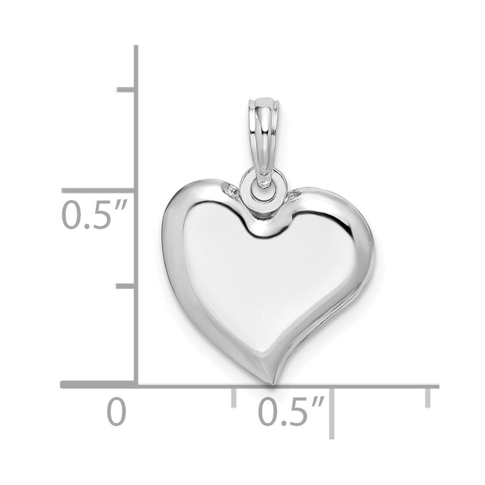 De-Ani Sterling Silver Rhodium-Plated Polished Teardrop Heart Pendant
