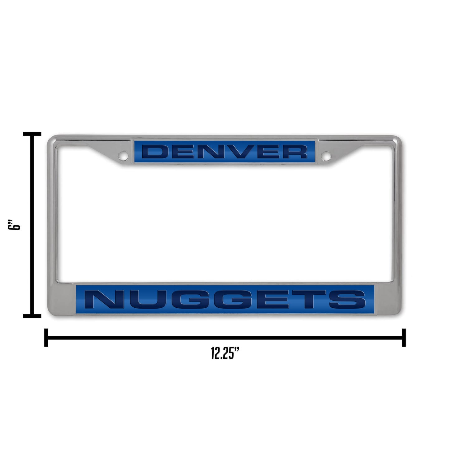 Denver Basketball Nugget's Car Frame - Chrome Metal Laser Cut License Plate Frame