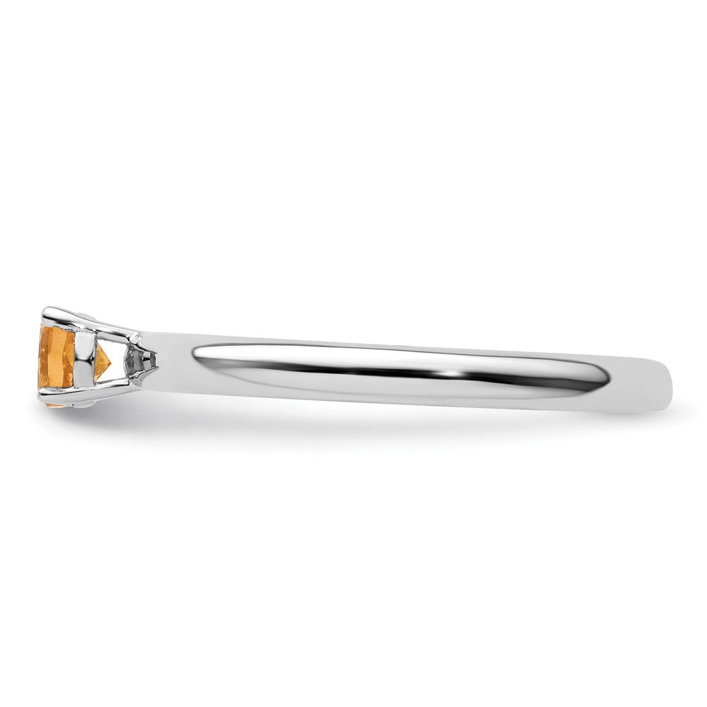 Sterling Silver Stackable Expressions Rhodium Citrine Ring