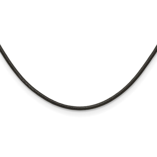 3mm Genuine Leather Greece Textured 18in Necklace