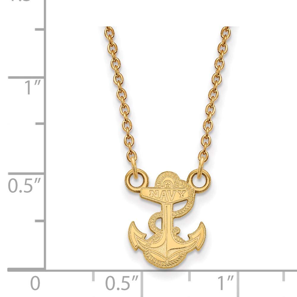 Logoart Sterling Silver Gp Navy Small Pendant Necklace