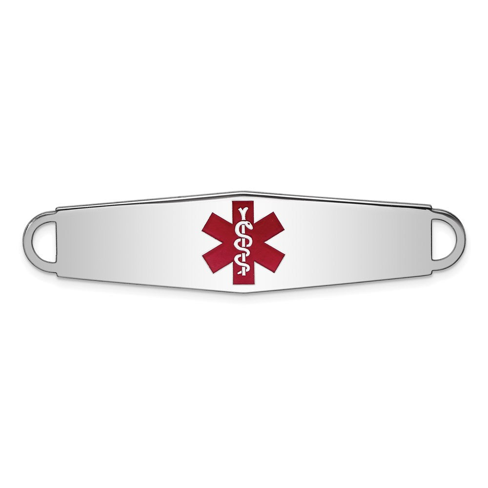 Sterling Silver Rhodium-plated Medical ID Plate 57 MM