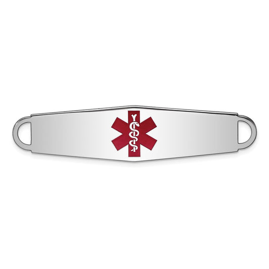 Sterling Silver Rhodium-plated Medical ID Plate 57 MM