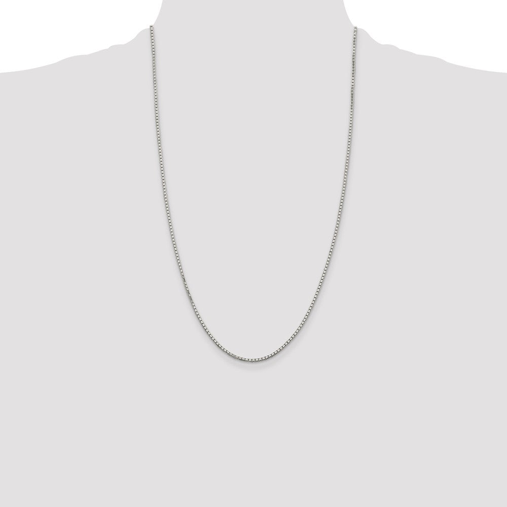 Sterling Silver 1.7mm 8 Sided Diamond-cut Box Chain 26 Inches