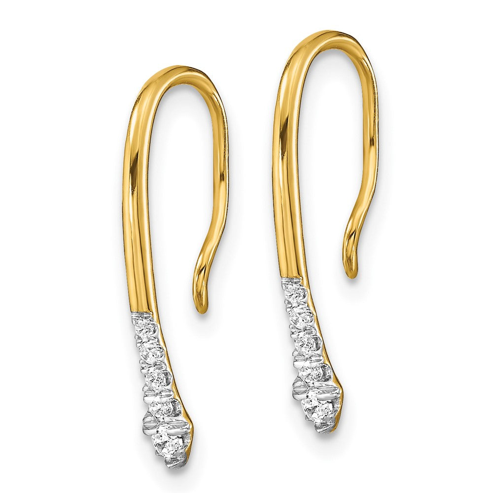 14k 1/8 carat Lab Grown Diamond VS/SI+ G+ Drop Wire Earrings