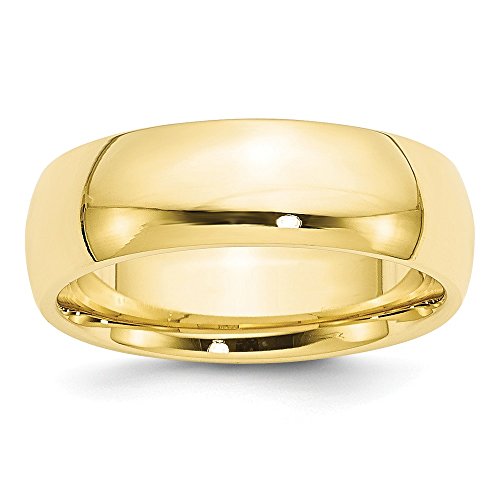 Primal Gold 10 Karat Yellow Gold 7mm Standard Comfort Fit Band Size 11.5