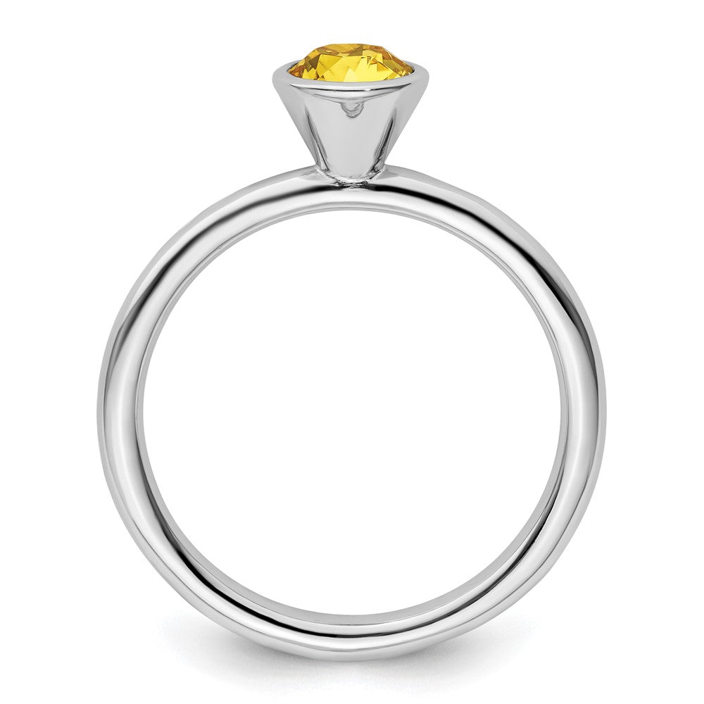 Sterling Silver Stackable Expressions High 5mm November Crystal Ring Size -5