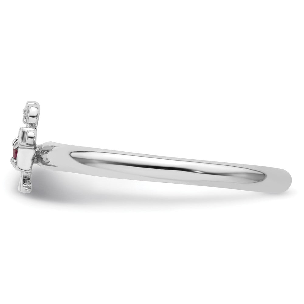 Sterling Silver Stackable Expressions Rhodium Rhodolite Garnet Girl Ring