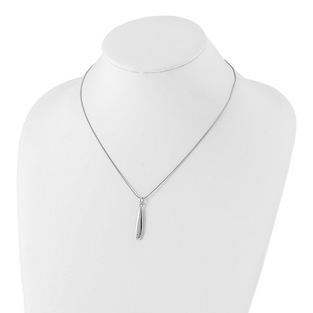 White Ice Sterling Silver Rhodium-plated 18 Inch Diamond Necklace with 2 Inch Extender 18 Inches