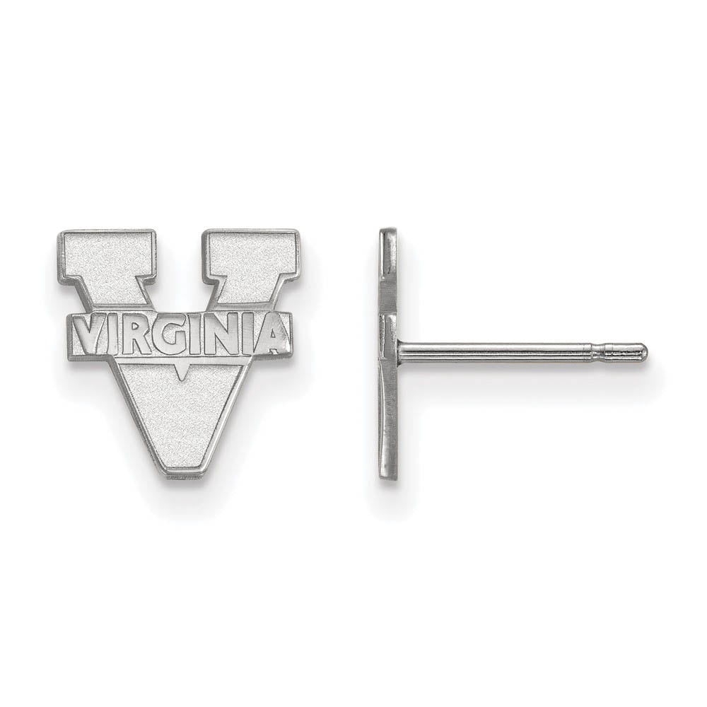 Sterling Silver Rhodium-plated LogoArt University of Virginia Extra Small Post Earrings Q-SS008UVA