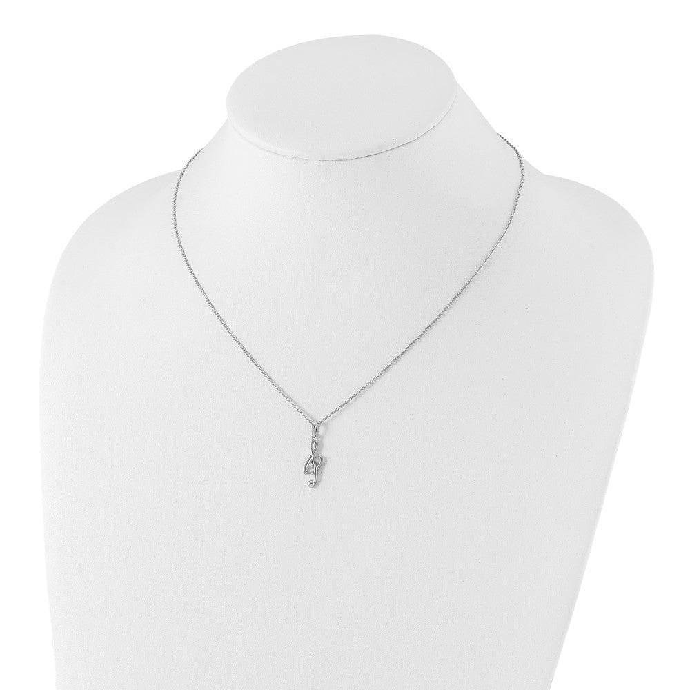 White Ice Sterling Silver Rhodium-plated 18 Inch Diamond Musical Necklace with 2 Inch Extender 18 Inches