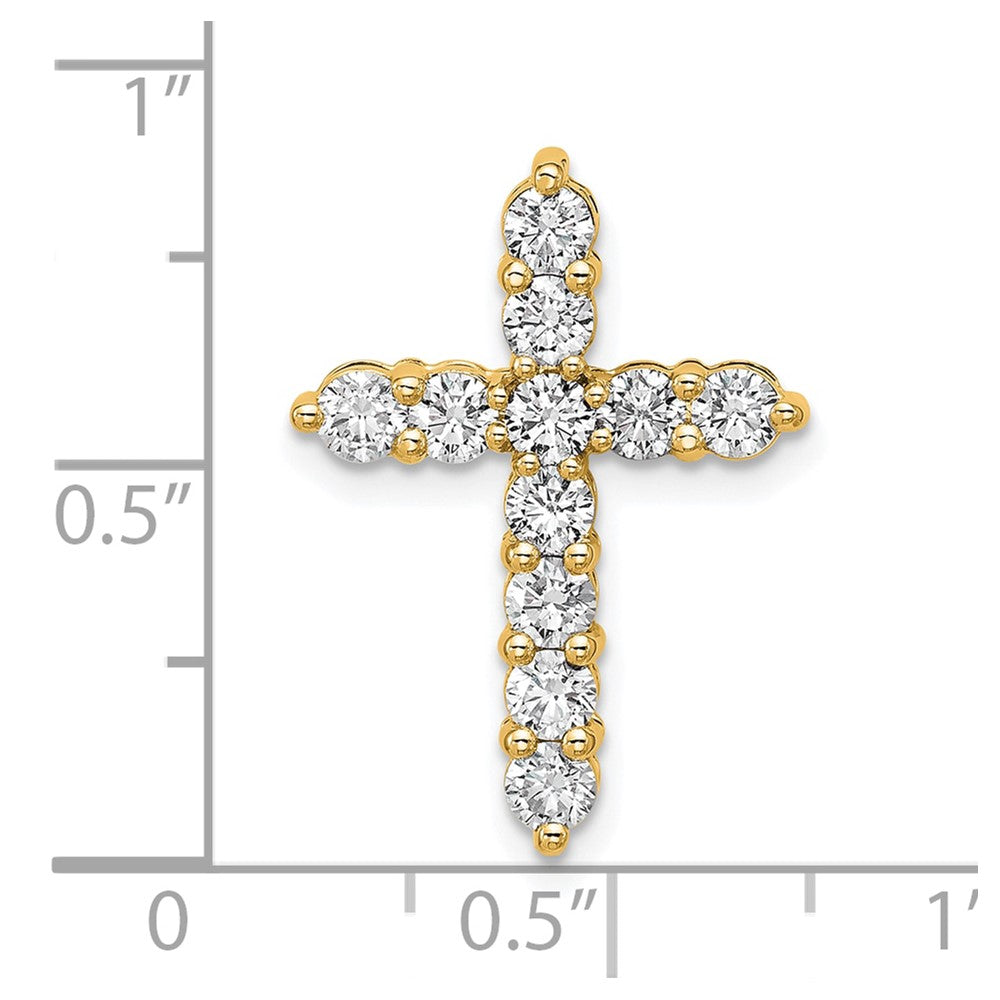 14k 1 carat Lab Grown Diamond VS/SI+ G+ Cross Chain Slide Pendant