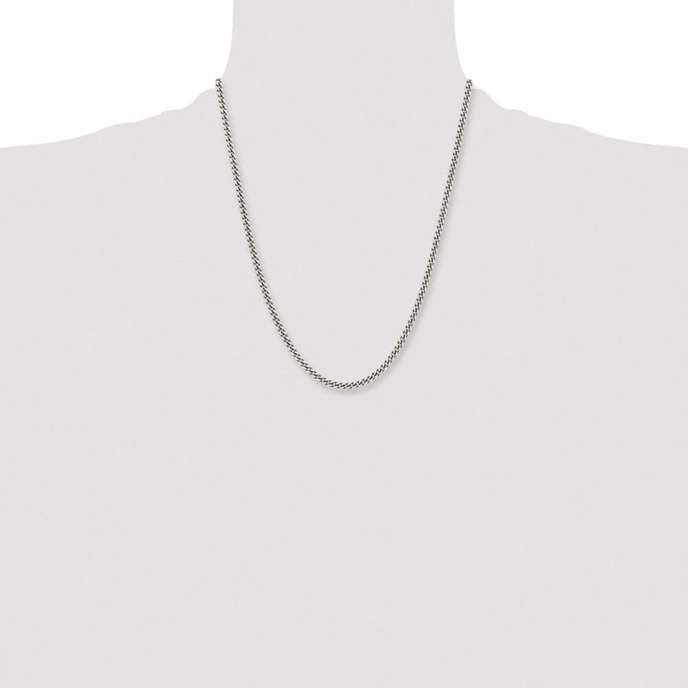 Stainless Steel Antiqued 4mm 22in Round Curb Chain