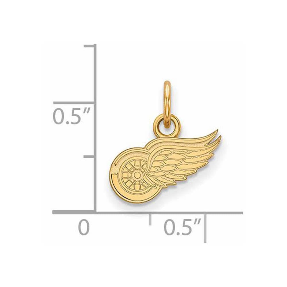LogoArt 10K Yellow Gold NHL LogoArt Detroit Red Wings XS Pendant