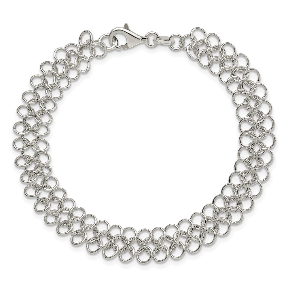 Sterling Silver Fancy Link Bracelet 7.5 inches