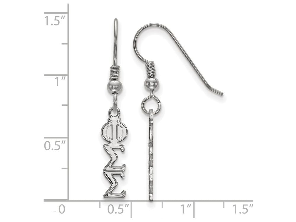 Sterling Silver Small Phi Sigma Sigma Dangle Earrings
