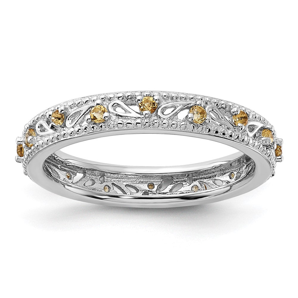 Sterling Silver Stackable Expressions Citrine Ring