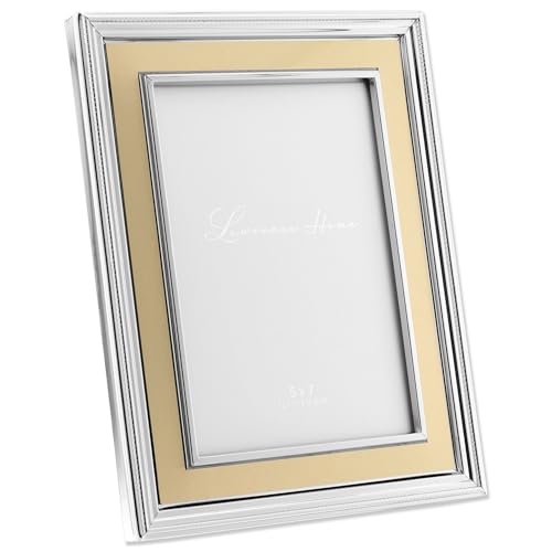 5x7 Silver Plated Metal Picture Frame - Brushed Gold Inner Panel