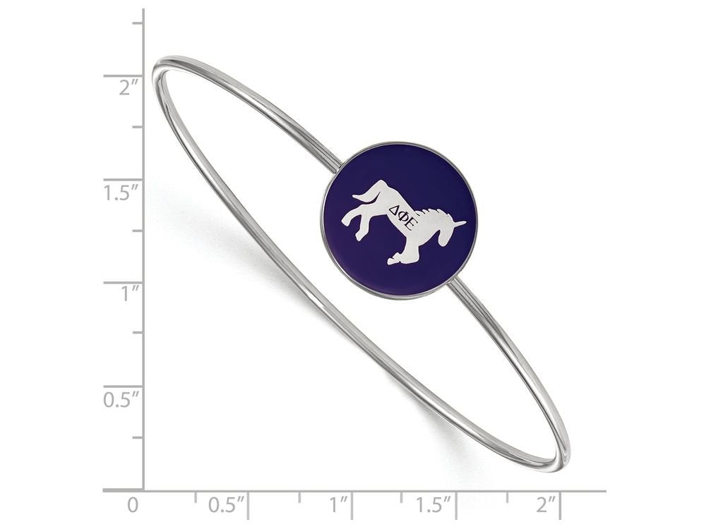 Sterling Silver Official Licensed Greek Sororities Delta Phi Epsilon (???) Enameled Slip-on Bangle