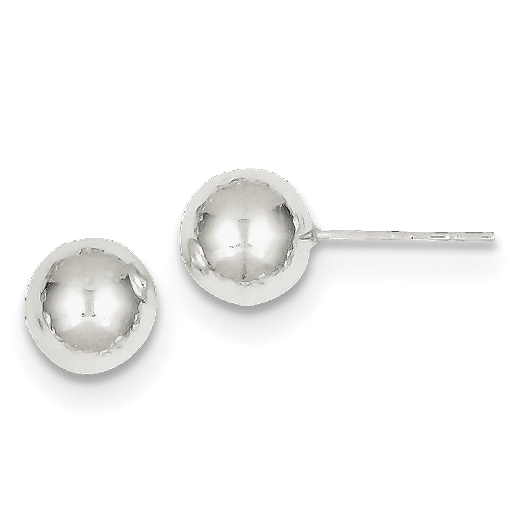 Primal Silver Sterling Silver Polished 8mm Ball Earrings