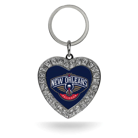 NBA New Orleans Pelicans Rhinestone Heart Key Ring QGC7918