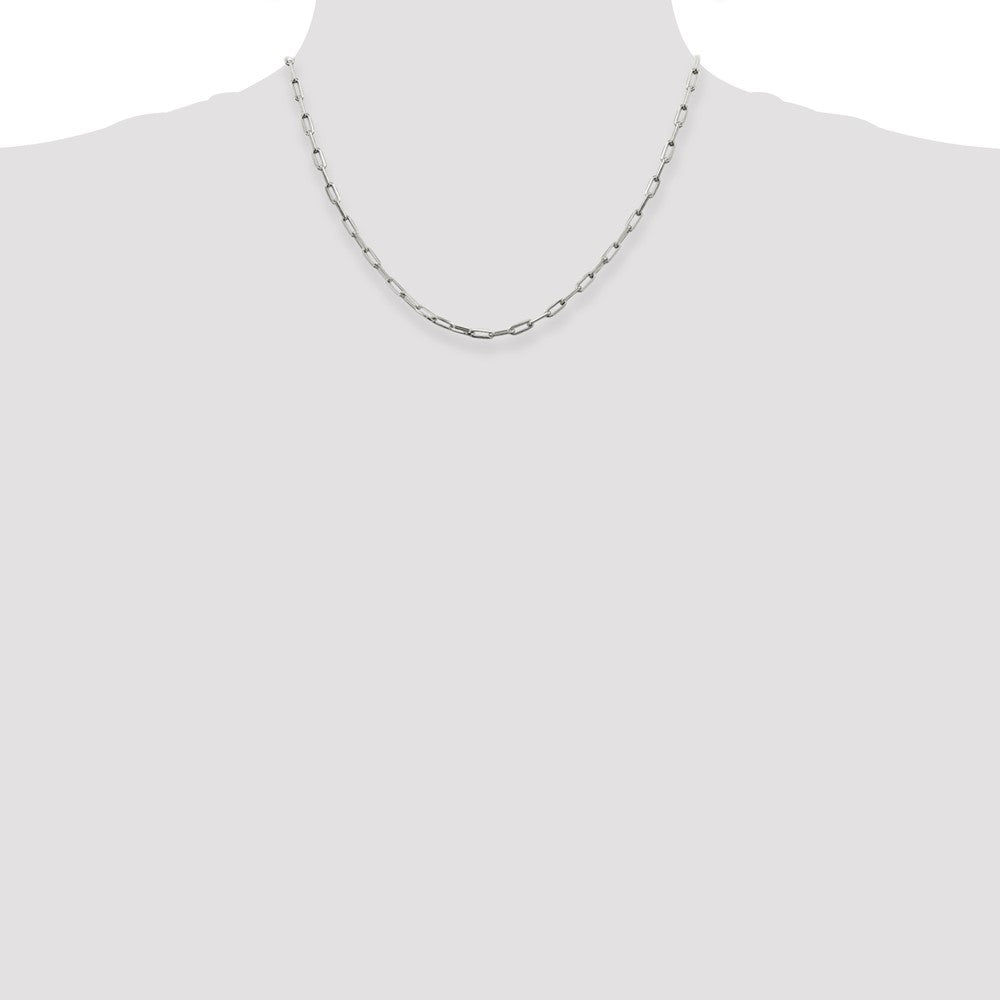 Sterling Silver 3.25mm Elongated Open Link Chain 18 Inches