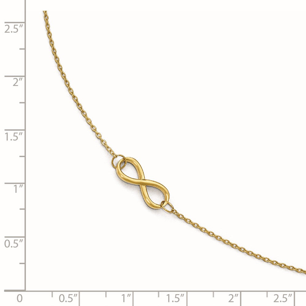 14K Polished Infinity with 1in ext. Anklet